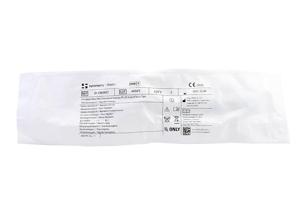 Symmetry Surgical 20-1581IMT Olsen 8-Inch Straight Non-Stick Bipolar Forceps thumbnail 2