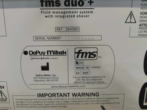 Arthroscopic Surgery Shaver System — DePuy Mitek FMS DUO+ thumbnail 6