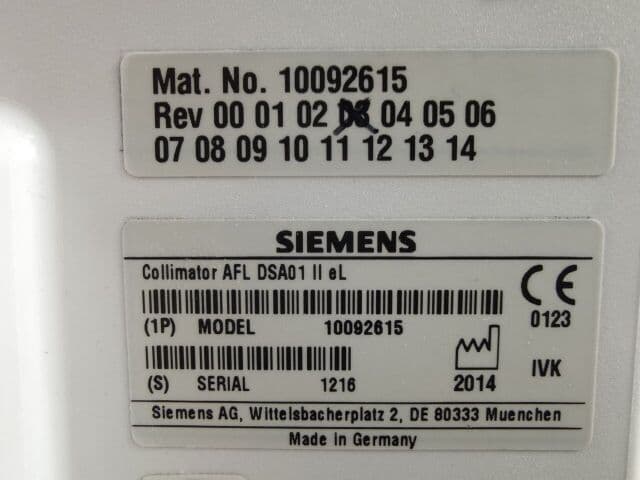 Siemens Multileaf Collimator | P/N 10092615 | Axiom Artis DSA Parts | Fluoroscopy Beam Limiting Device | Siemens 10092615 Replacement thumbnail 3