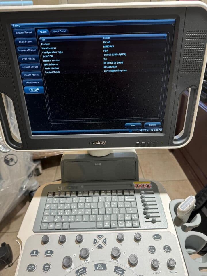 Mindray DC-N3 OB/GYN & Vascular Diagnostic Ultrasound System thumbnail 6