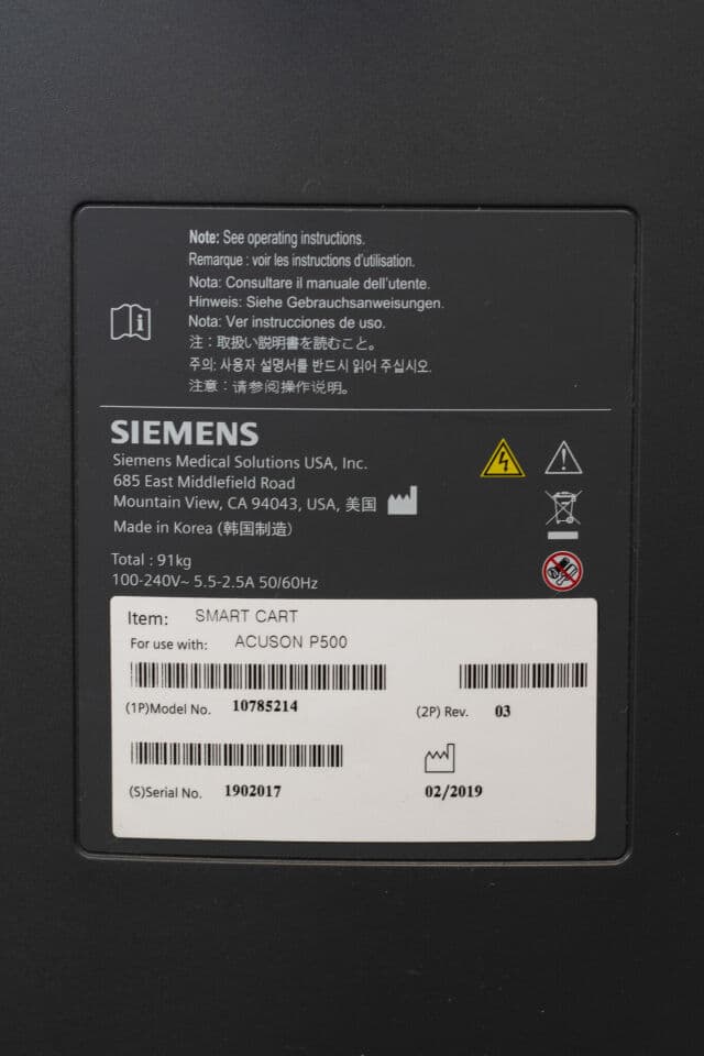 Siemens Acuson P500 Frosk Portable Ultrasound System thumbnail 14