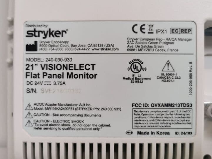Video Endoscopy Monitor from Stryker — 240-030-930 thumbnail 6