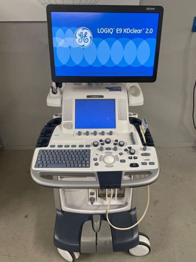 GE Logiq E9 XDclear Ultrasound 2014 | 9L Linear Transducer | Shared Service Imaging System | GE Medical Spare Parts
