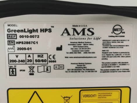 AMS GreenLight HPS Surgical Laser Therapy System thumbnail 8