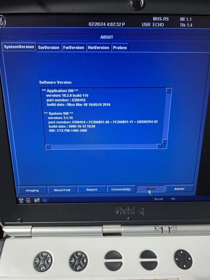 GE Vivid Q Portable Echocardiography Ultrasound System thumbnail 3