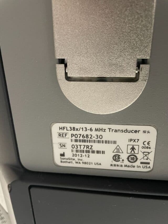 Sonosite S-Nerve Ultrasound 2012 | HFL38x High-Frequency Linear Probe | P/N P09417-50 | Anesthesia & MSK Imaging System thumbnail 3