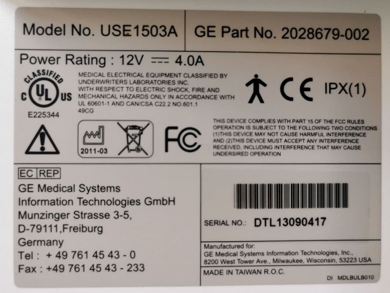 Bedside Monitor System — GE Solar 8000 with MD15 Monitor thumbnail 9