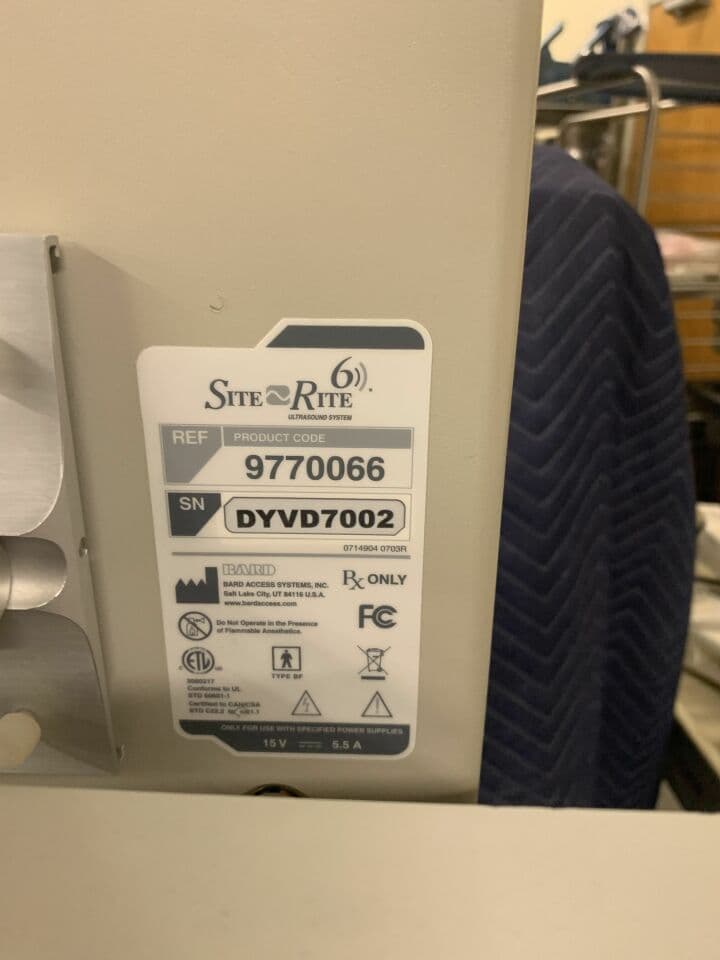 Bard Site-Rite 6 BioMed Certified Vascular Access Ultrasound System thumbnail 4