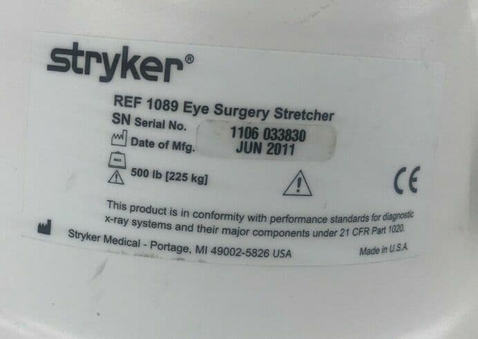 Stryker 1089 Eye Surgery Stretcher thumbnail 2