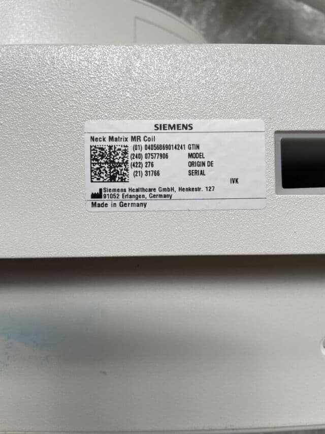 Siemens Neck Matrix MR Coil for Avanto / Espree | P/N: 7577906 | S/N: 31766 thumbnail 5