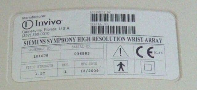 INVIVO 1.5T Wrist Array Coil for SIEMENS MRI | Part Number: 101078 | High-Resolution Imaging thumbnail 4
