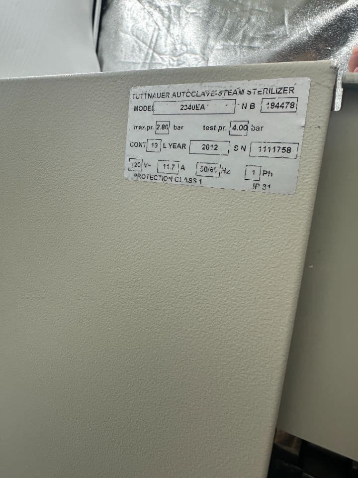 Tuttnauer 234UEA Tabletop Autoclave thumbnail 4