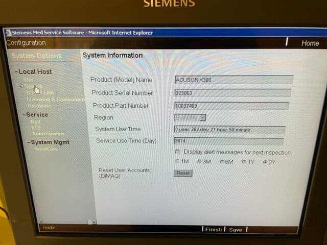 Siemens Acuson X300 General Ultrasound System thumbnail 9