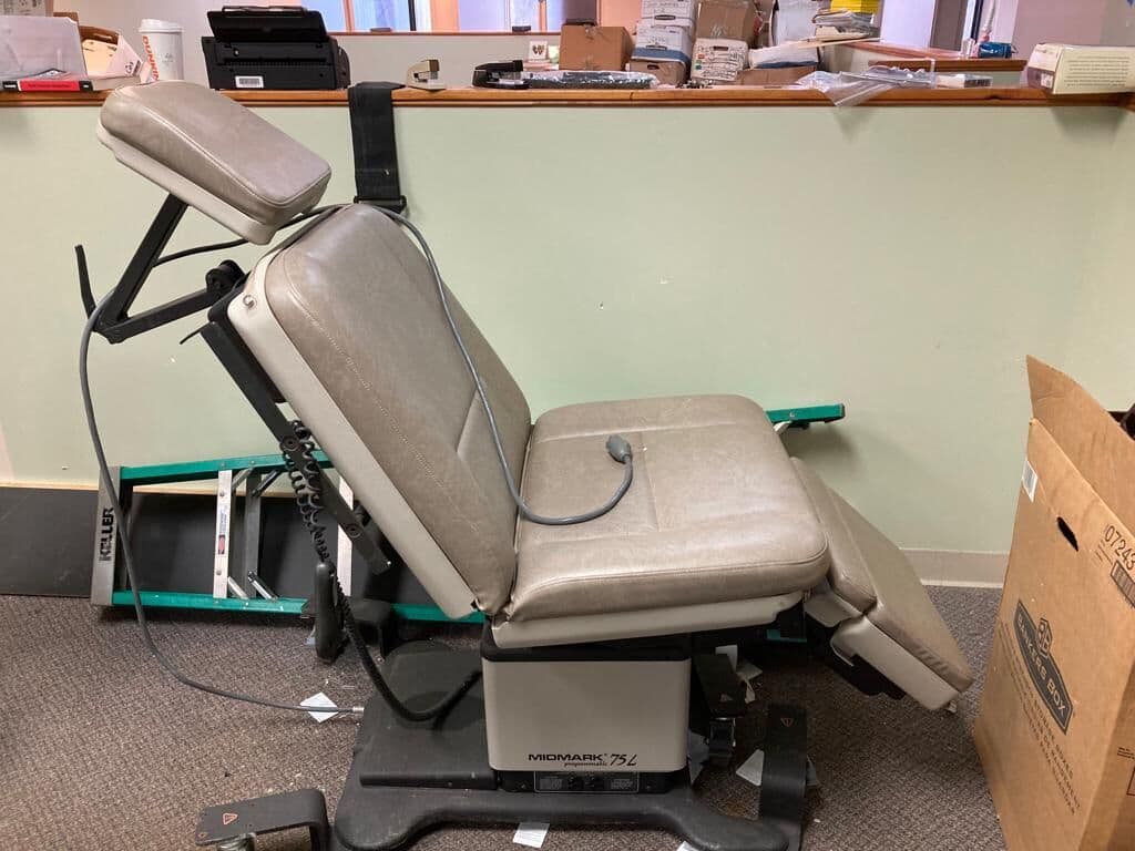 Power-Adjustable Midmark 75L Procedure and Exam Chair with Hand Control
