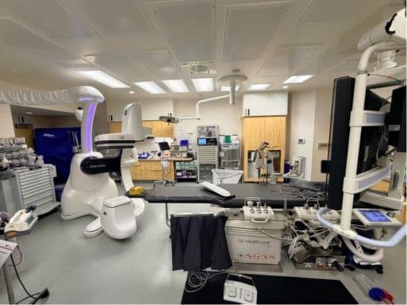 GE Discovery IGS 730 Interventional X-ray | 2014 Model | Laser-Guided Robot | Large Display Monitor | Fully Functional thumbnail 2