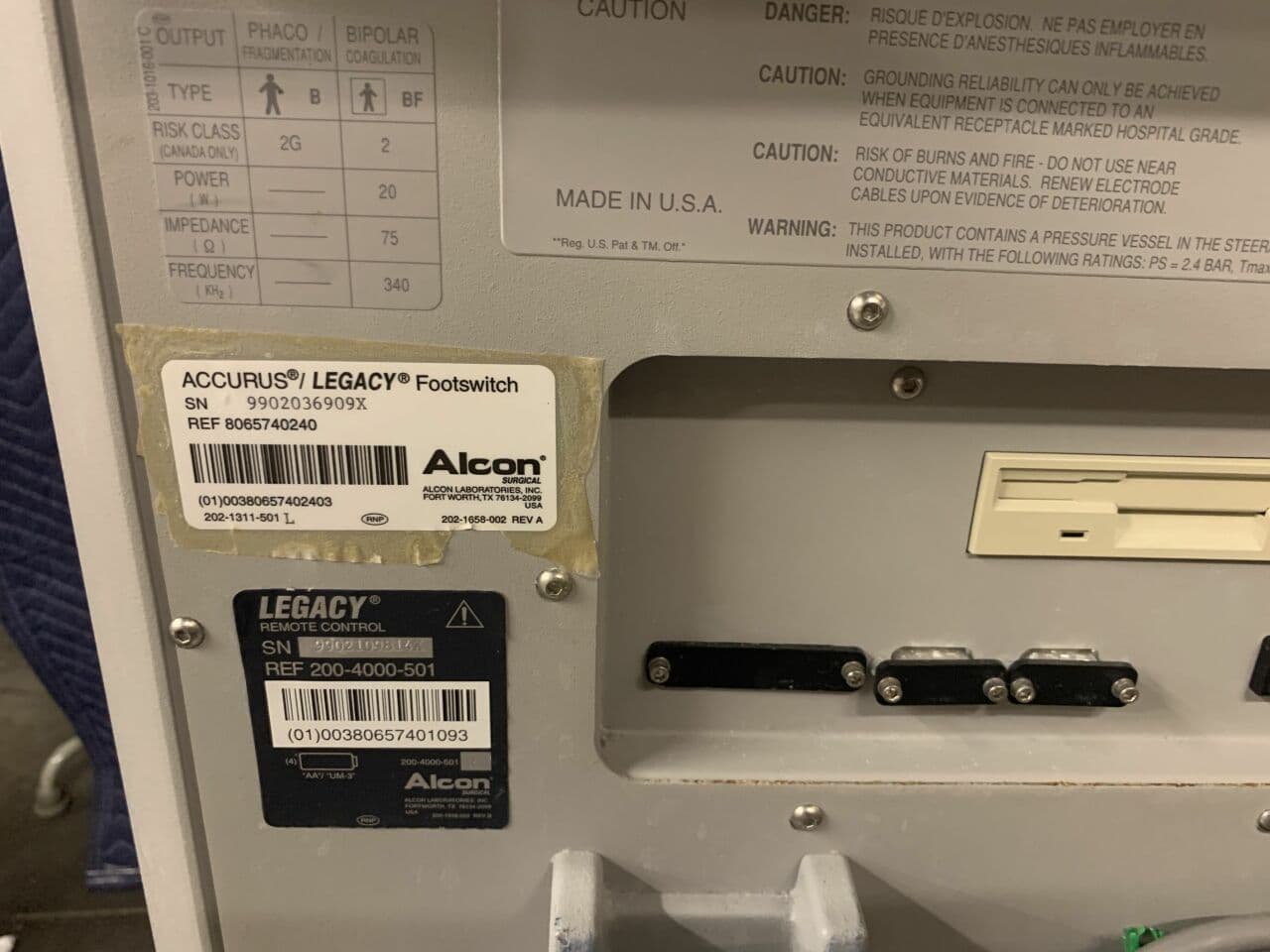 BioMed Certified Alcon Series 2000 Legacy Phacoemulsifier thumbnail 4