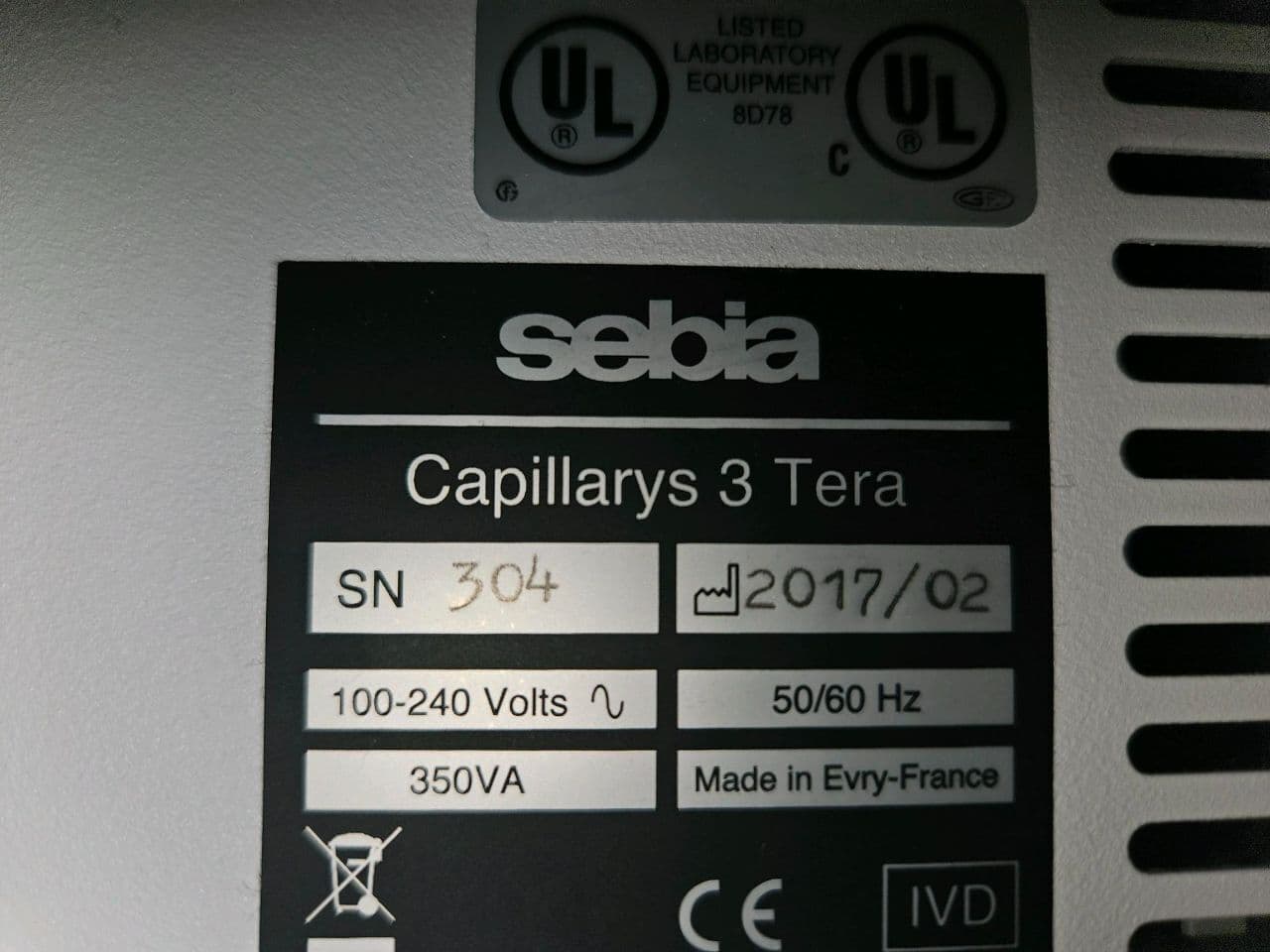 Capillary Electrophoresis Unit from Sebia — Capilarys 3 Tera thumbnail 4