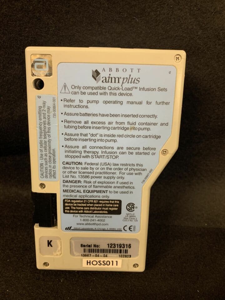 Abbott Labs Aim Plus BioMed Certified PCA Pump thumbnail 3