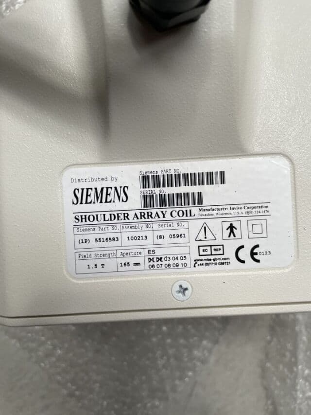 SIEMENS Shoulder Array Coil for Avanto / Espree | P/N: 5516583 | S/N: 5961 thumbnail 3