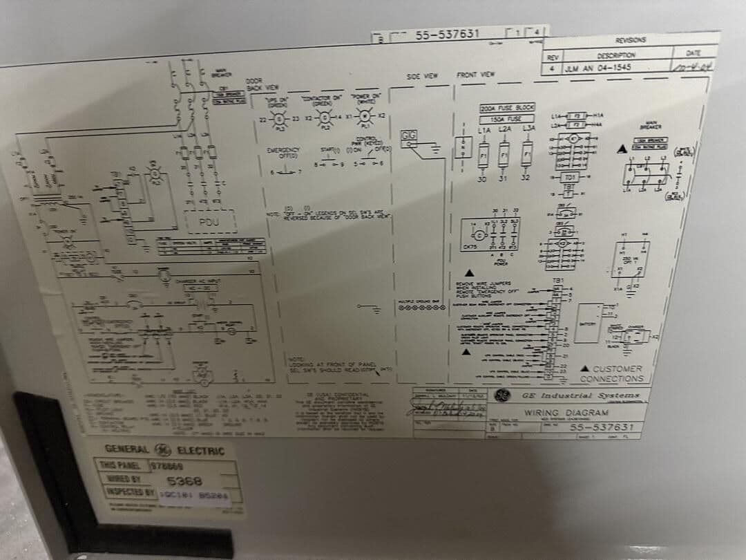 GE 978869 CT System Main Disconnect Panel (125A) thumbnail 3