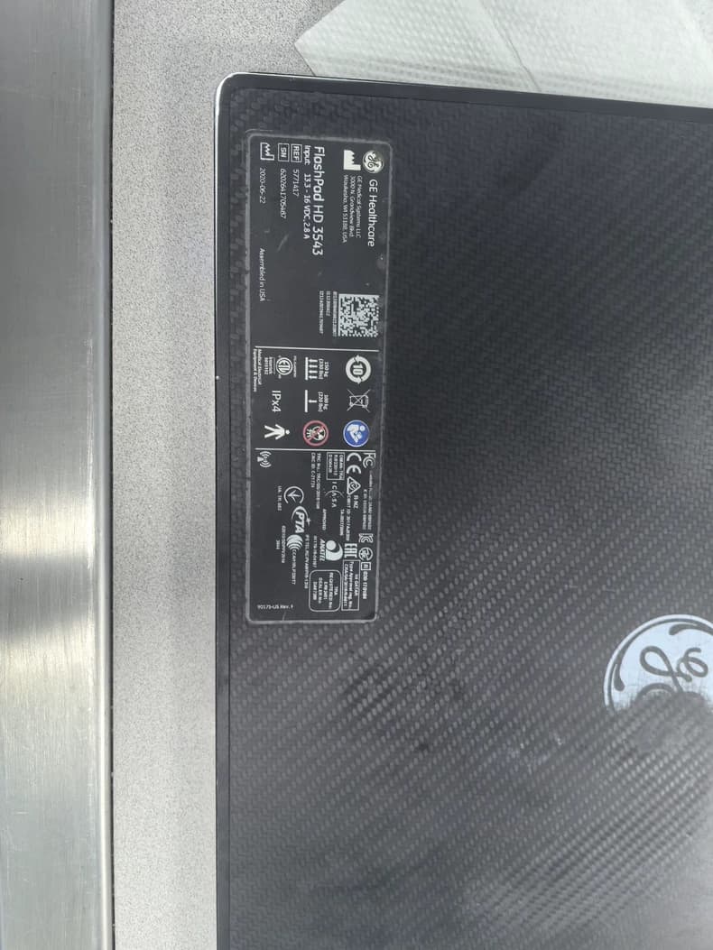 GE HD3543 Detector | Brivo DR646HD Flat Panel | Part Number 35x43 Wireless Cassette | Mobile Digital Radiography Plate | Cesium Iodide Imaging Matrix thumbnail 4
