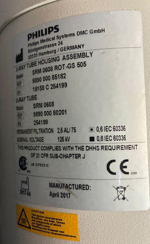 Philips 989000085182 X-Ray Tube and Housing Assembly for Multi-Diagnostic Eleva Systems thumbnail 2