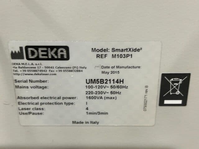 For Sale DEKA 2015 Smartxide2 M103P1 C60 MonaLisa Touch CO2 Laser System HiScan DOT thumbnail 3
