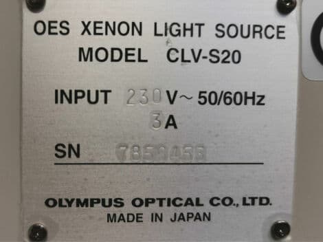 Olympus CLV-S20 Xenon Light Source for Endoscopy thumbnail 6