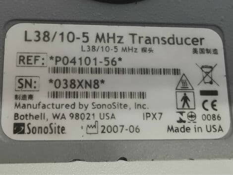 Sonosite L38 / 10-5 MHz Linear Ultrasound Transducer for Superficial Imaging thumbnail 4