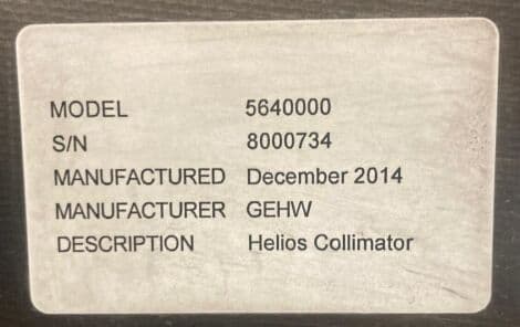 GE 5640001 Helios Collimator for LightSpeed, Optima, and Discovery Series CT Scanners thumbnail 2
