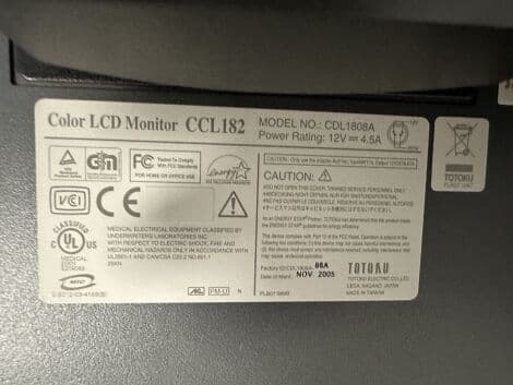 Totoku CCL 182 Diagnostic X-Ray Monitor thumbnail 6