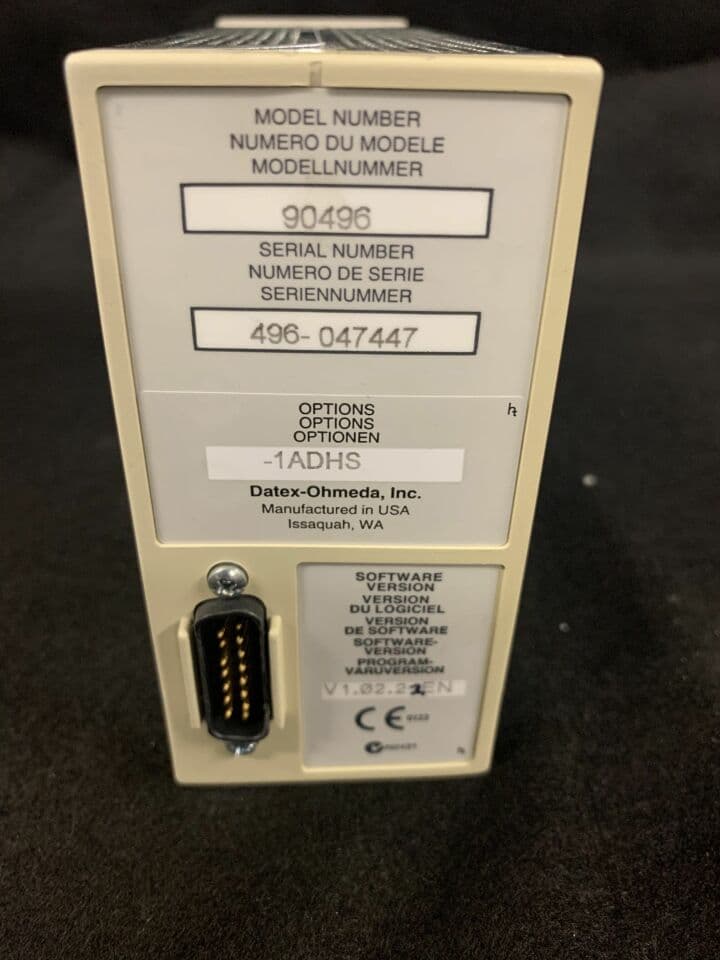 BioMed Certified Datex-Ohmeda 90496 OPT. - 1ADHS Patient Monitor Module thumbnail 2