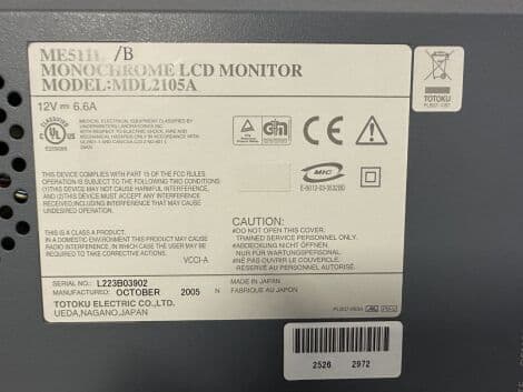 Diagnostic X-Ray Monitor by Totoku — ME511L / B thumbnail 6
