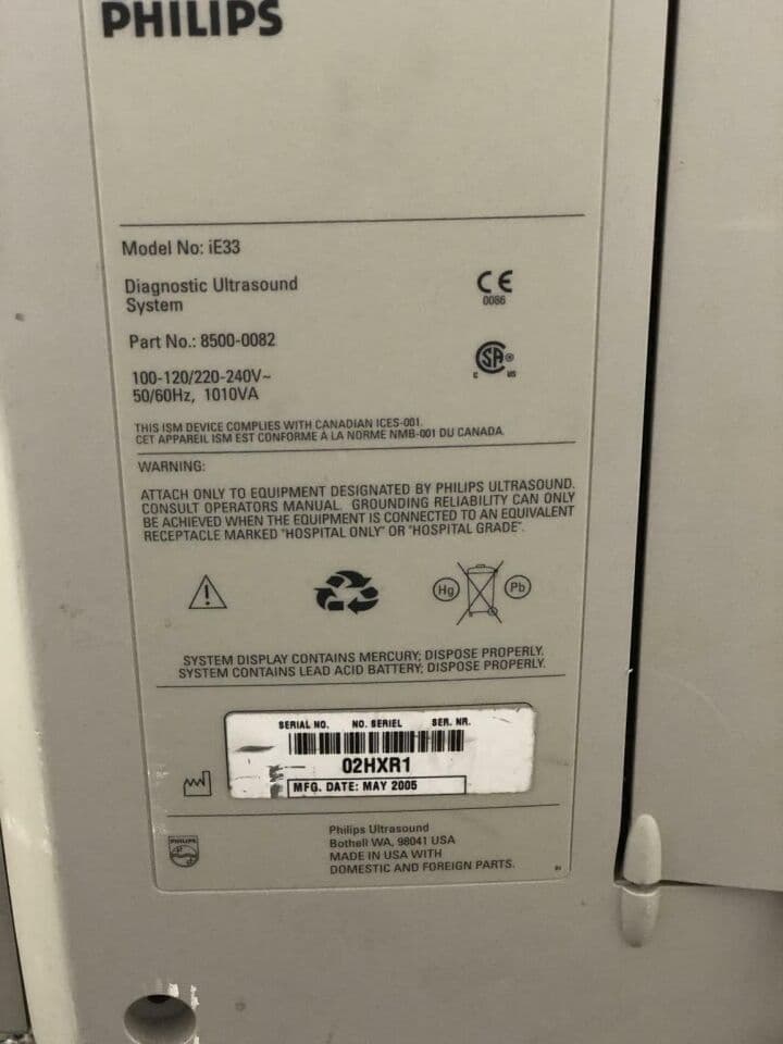 Philips iU33 Ultrasound System for Parts thumbnail 4