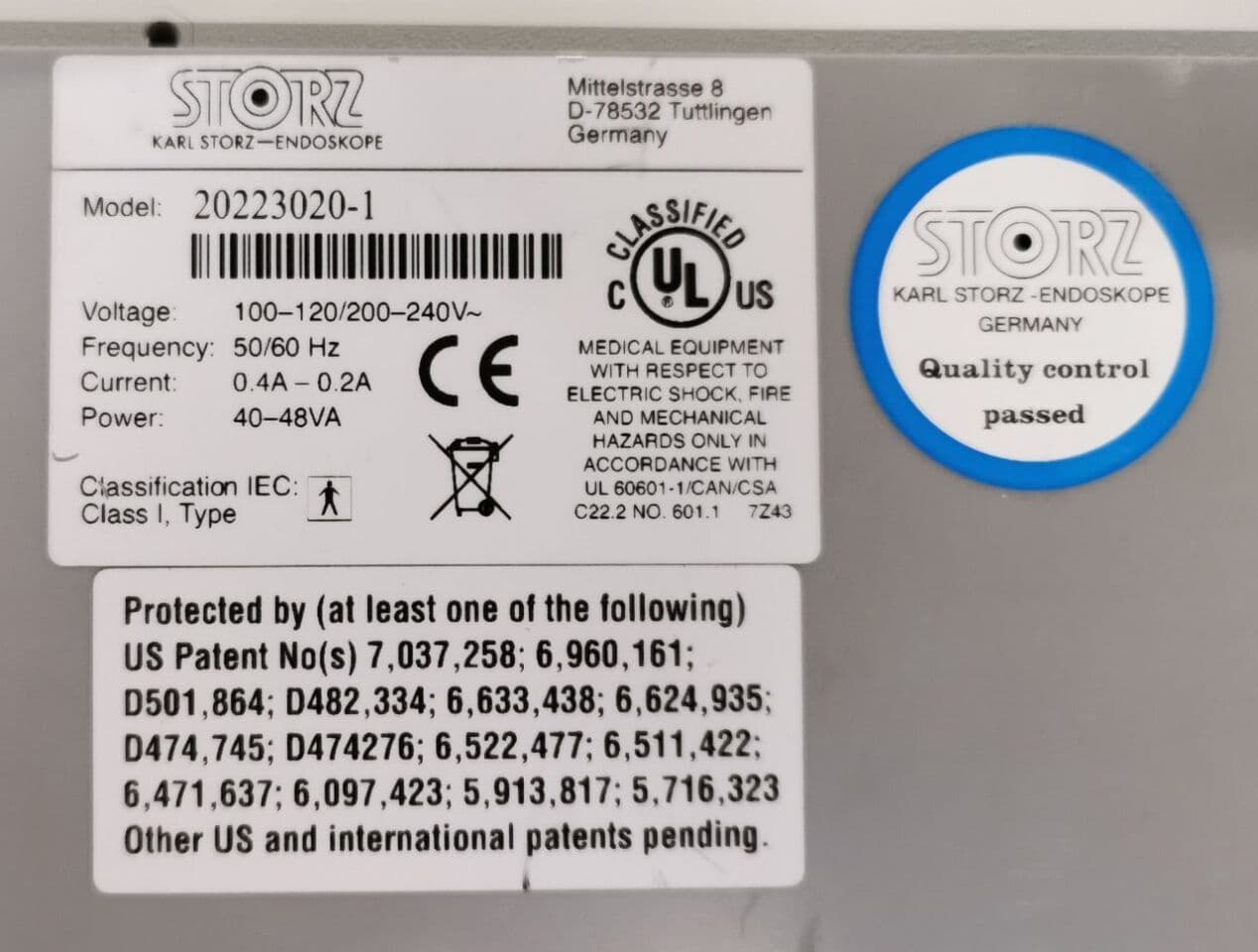Karl Storz TRICAM SL II 202230 20 Endoscopic Camera System thumbnail 7