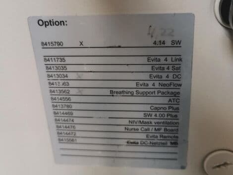 Draeger Evita 4 Intensive Care Ventilator in Excellent Condition thumbnail 8