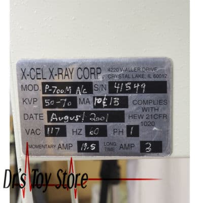 X-CEL X-RAY P700M Podiatric X-Ray System thumbnail 6