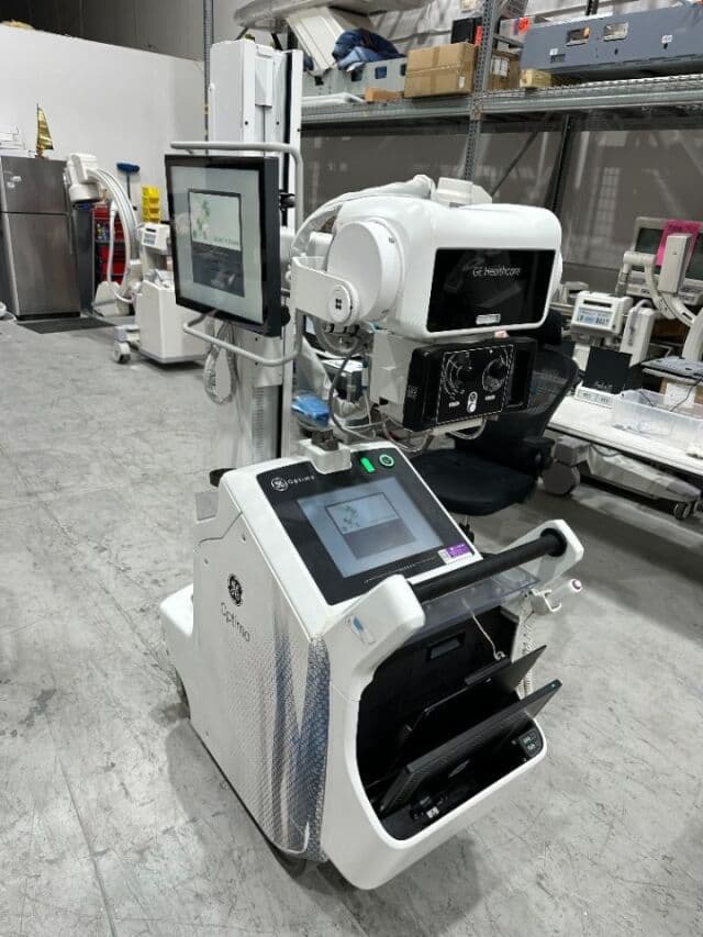 GE Optima XR240 | Portable Digital X-Ray Machine | Integrated FlashPad HD DR | 30kW High Frequency Mobile X-Ray | GE AMX series