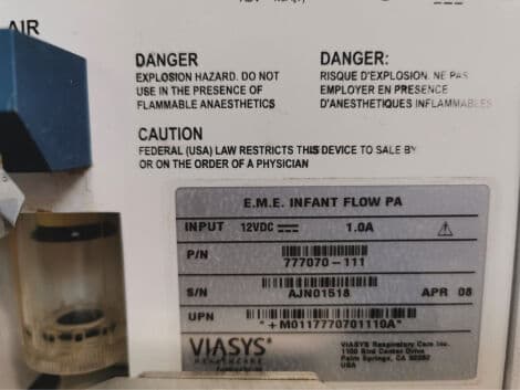 Viasys Infant Flow System Neonatal nCPAP Ventilator thumbnail 6