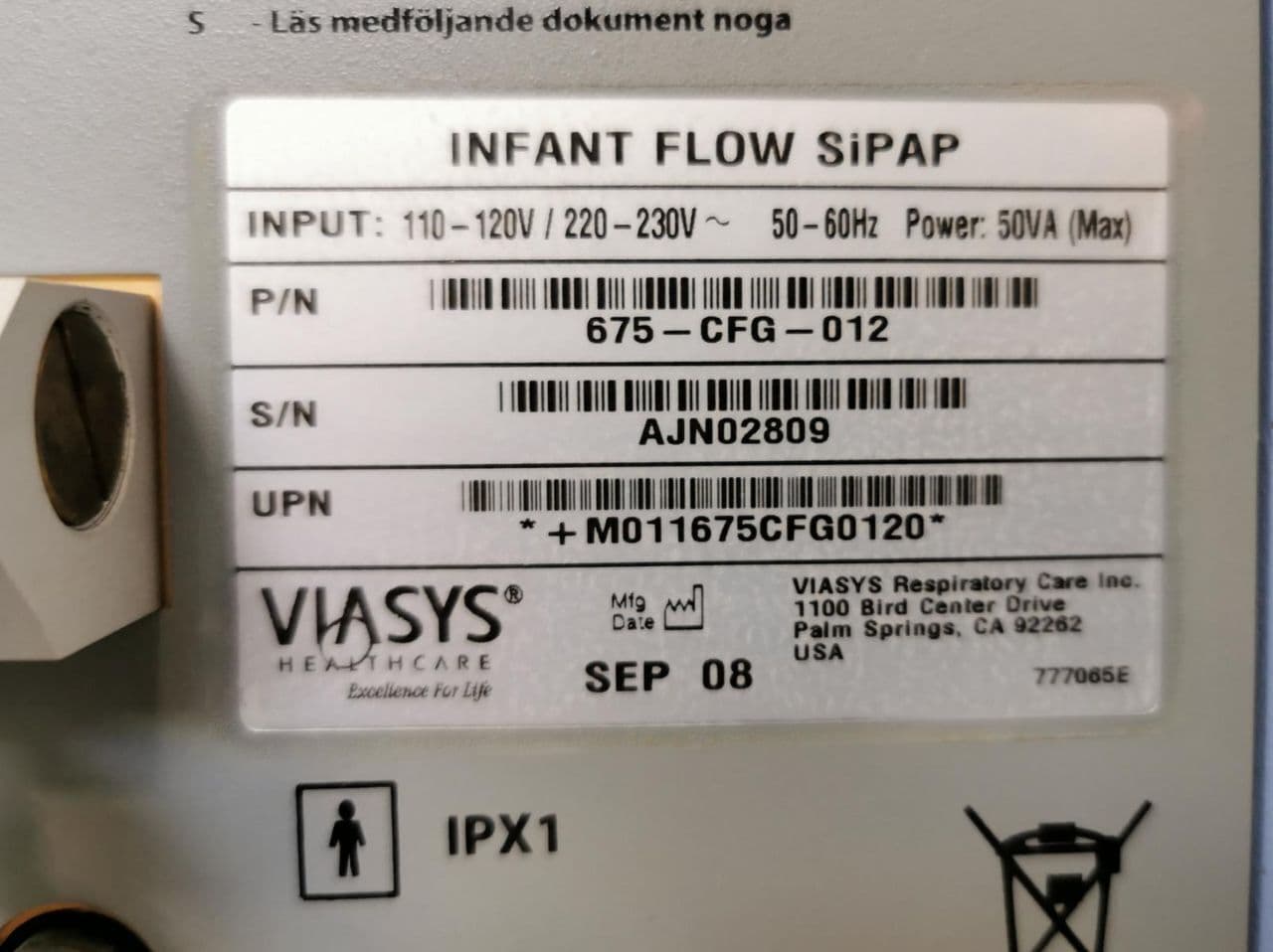 Neonatal Ventilator — Viasys Infant Flow SiPAP System thumbnail 7