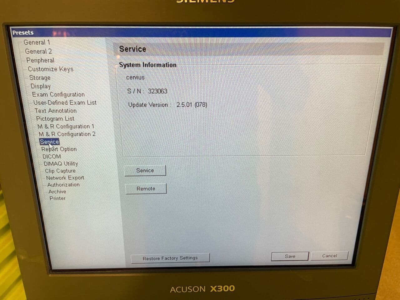 Siemens Acuson X300 General Ultrasound System thumbnail 6