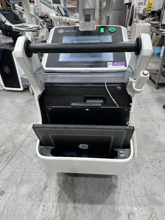 GE Optima XR240 | Portable Digital X-Ray Machine | Integrated FlashPad HD DR | 30kW High Frequency Mobile X-Ray | GE AMX series thumbnail 2
