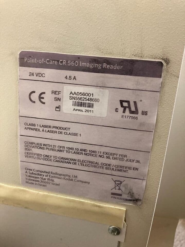 Kodak CR-ITX-560 Portable X-Ray System thumbnail 20