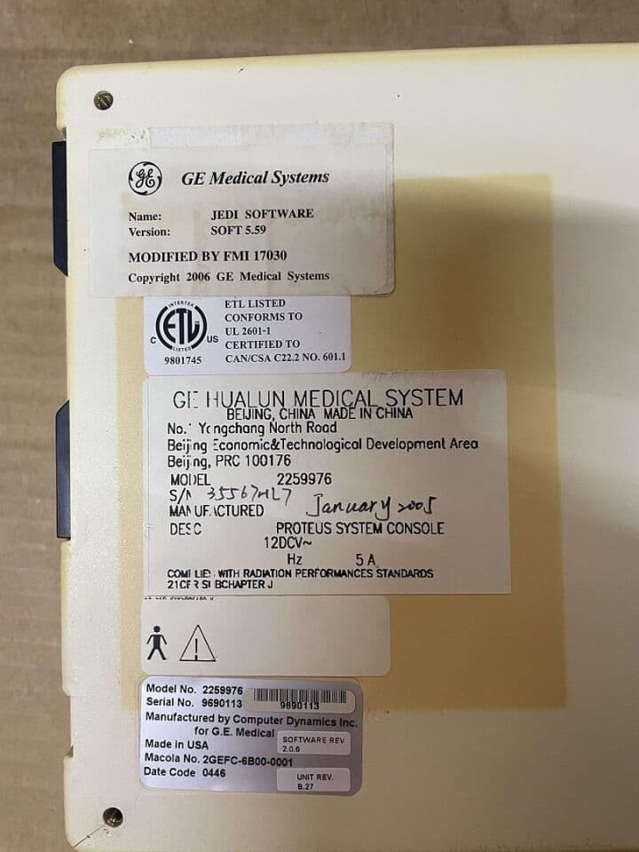 GE Proteus System Console 2259976 for Remote R/F X-Ray Room thumbnail 4