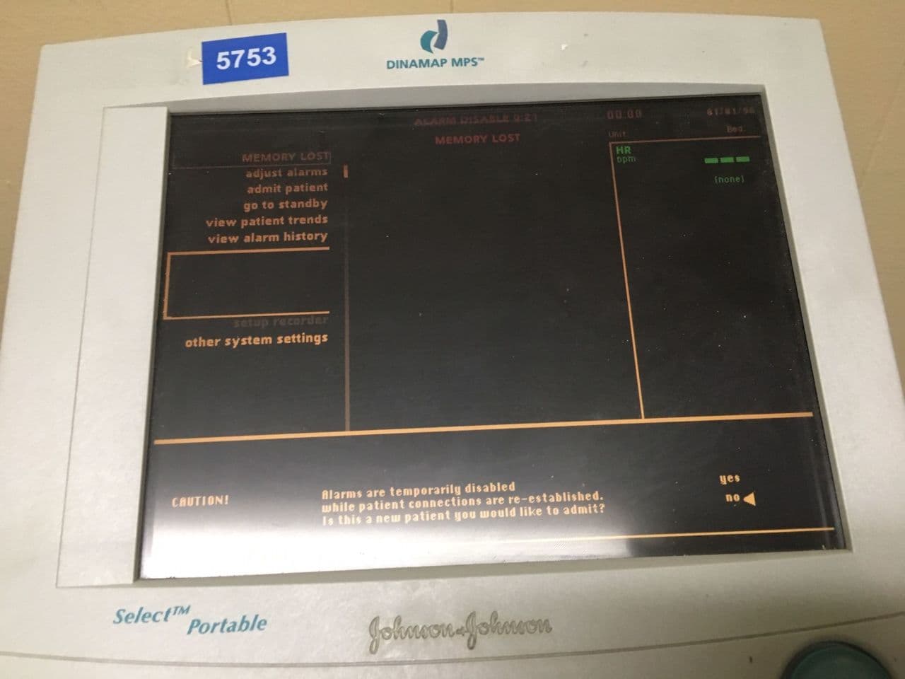 Johnson & Johnson DINAMAP MPS SELECT Portable Vital Signs Monitor thumbnail 2