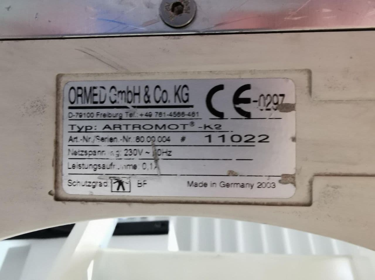 ORMED Artromot K2 8000004 Continuous Passive Motion (CPM) Machine thumbnail 7