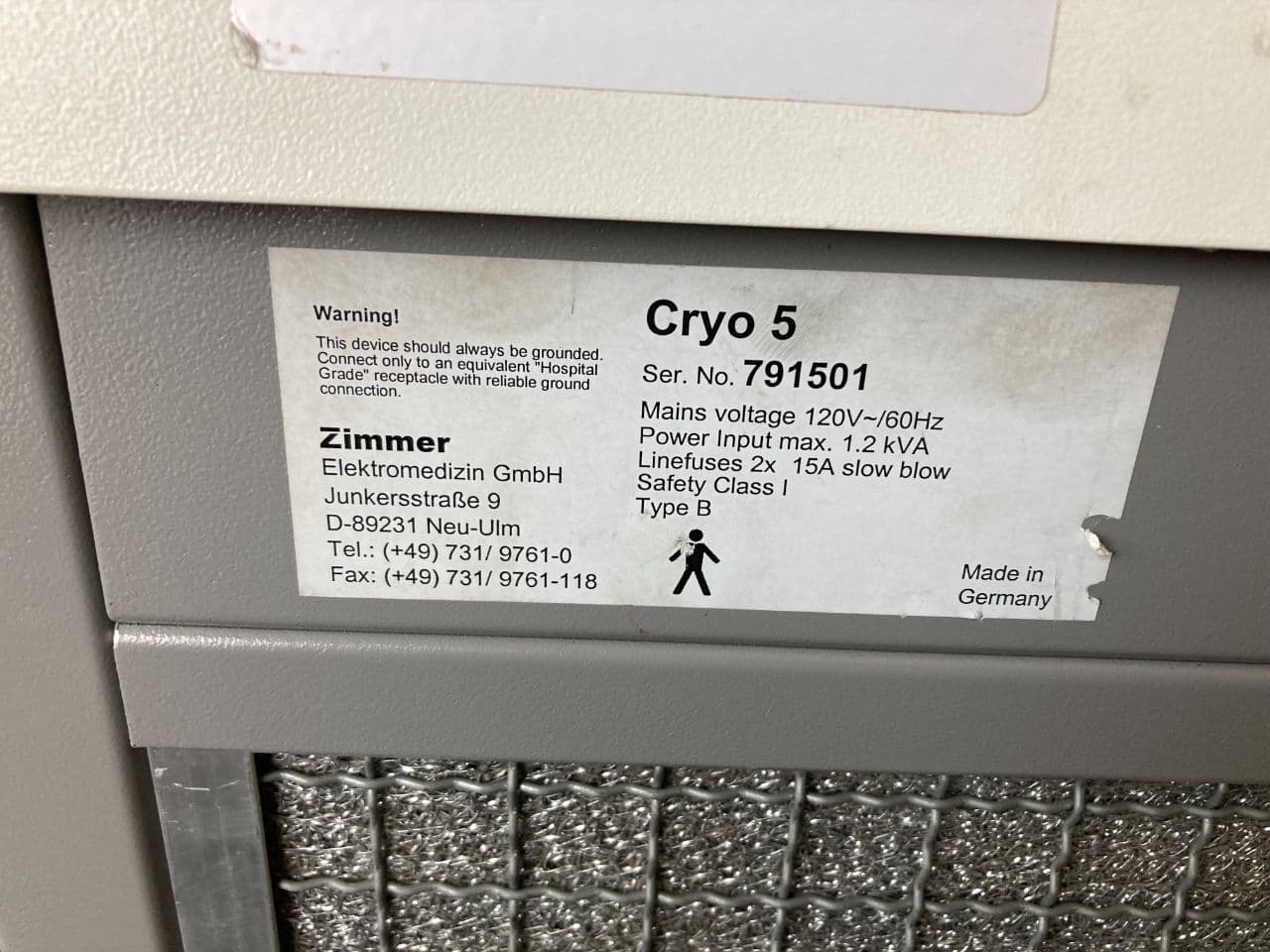 For Parts or Repair: Zimmer Cryo 5 Skin Cooling Chiller thumbnail 4