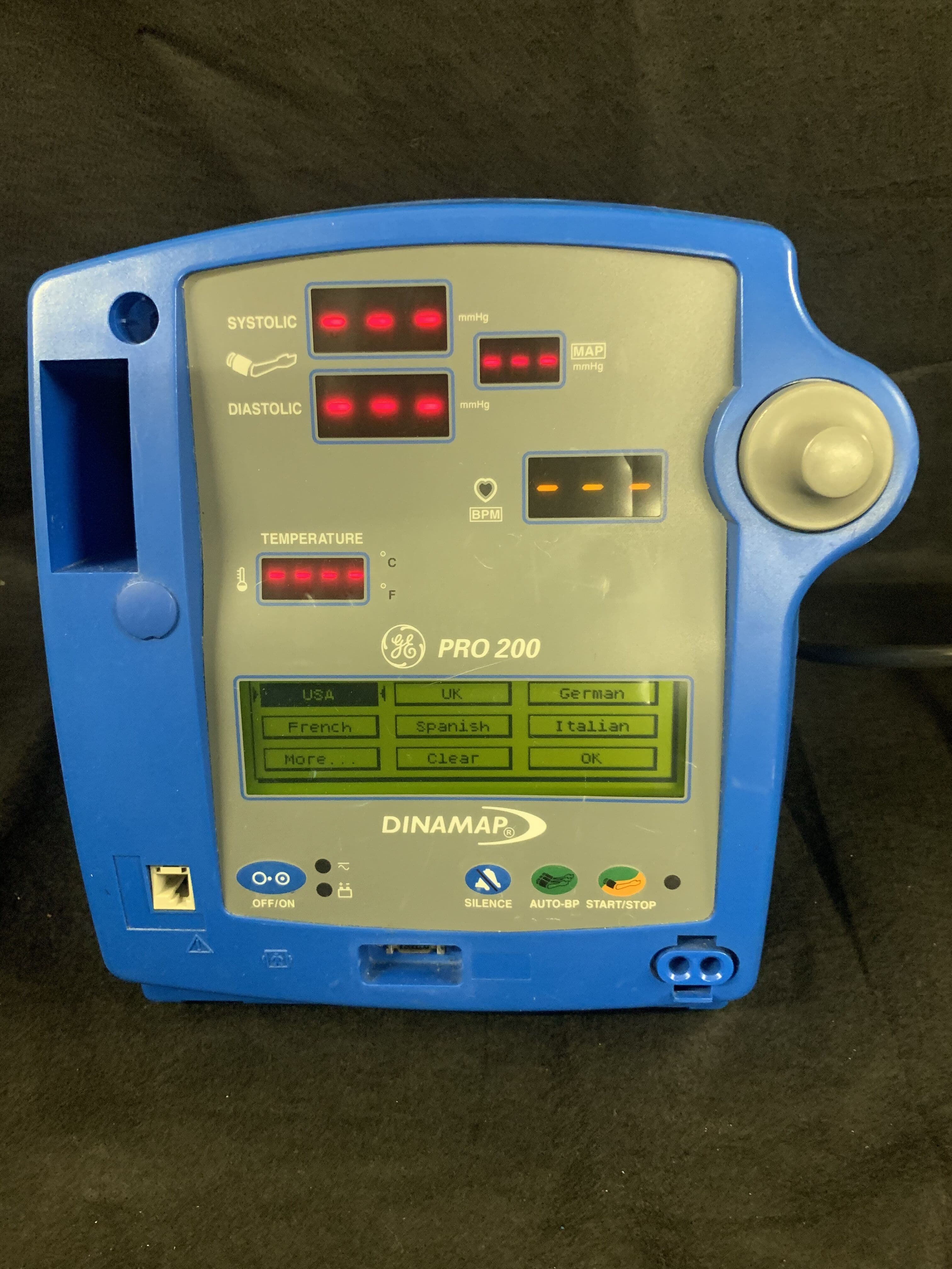 GE Dinamap Pro 200 BioMed Certified Vital Signs Monitor