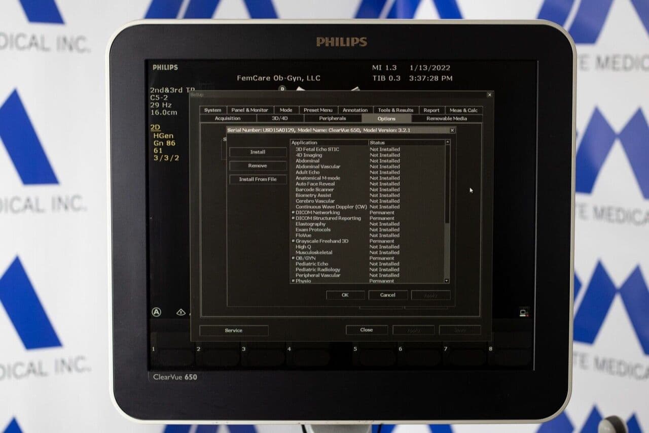 Philips ClearVue 650 OB/GYN Ultrasound System thumbnail 3