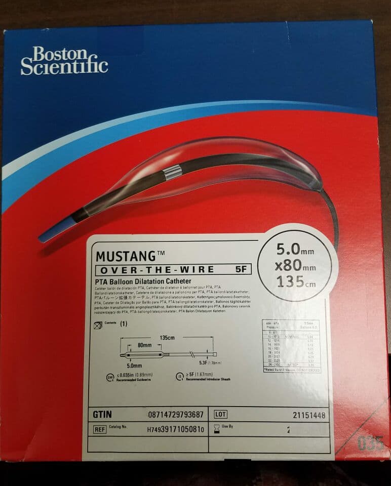 For Sale BOSTON SCIENTIFIC 39171-05081 / H74939171050810 Over-The-Wire 5F 5.0mm x 80mm x 135cm Sterile Sing